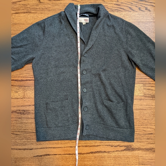 Gray Shaw Collar Cardigan Sweater - Picture 6 of 6